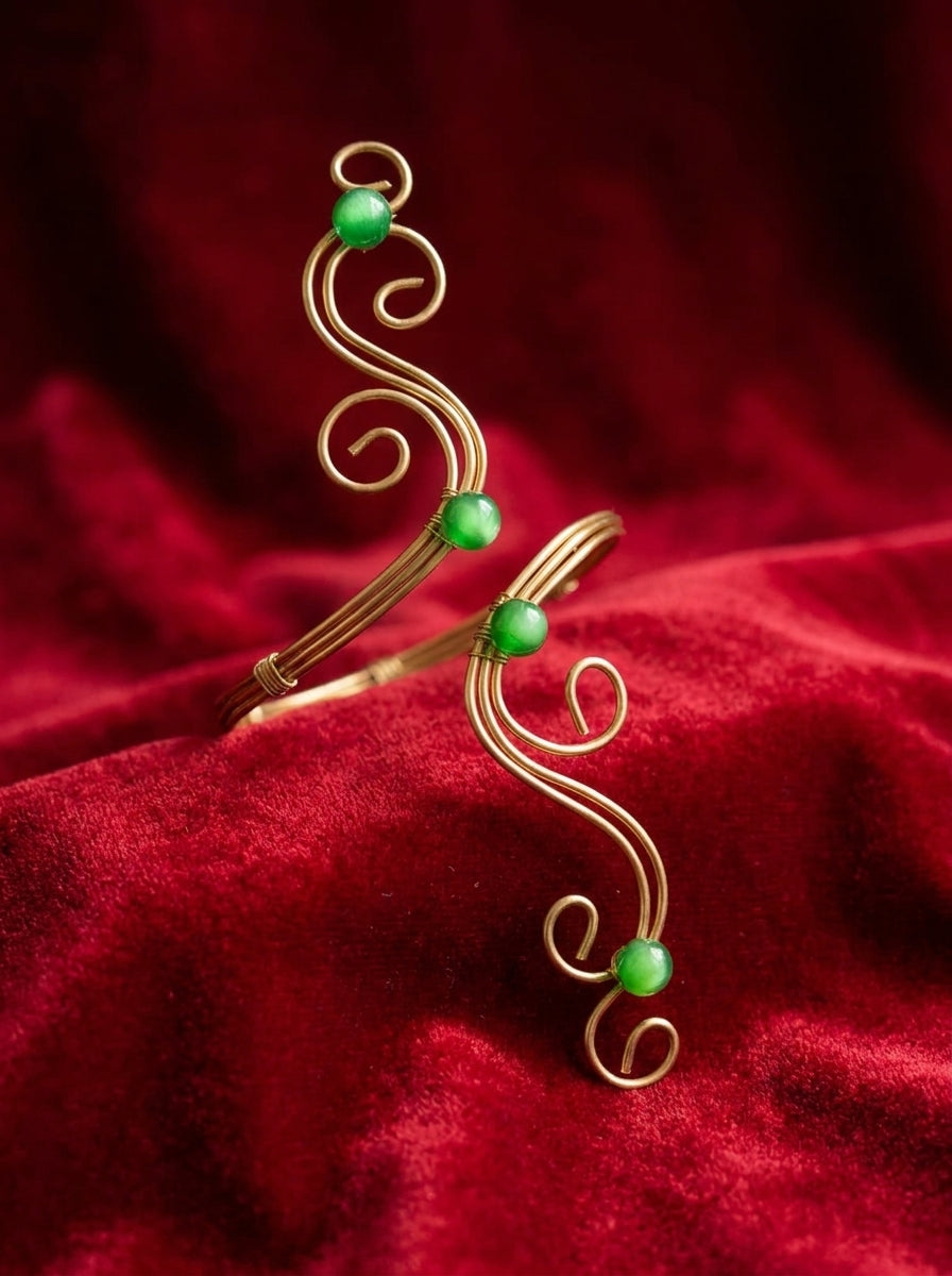 Arm Cuff - Regular 07 Green pearls