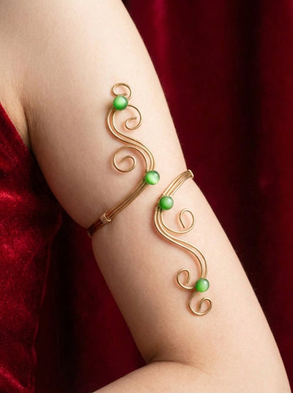 Arm Cuff - Regular 07 Green pearls