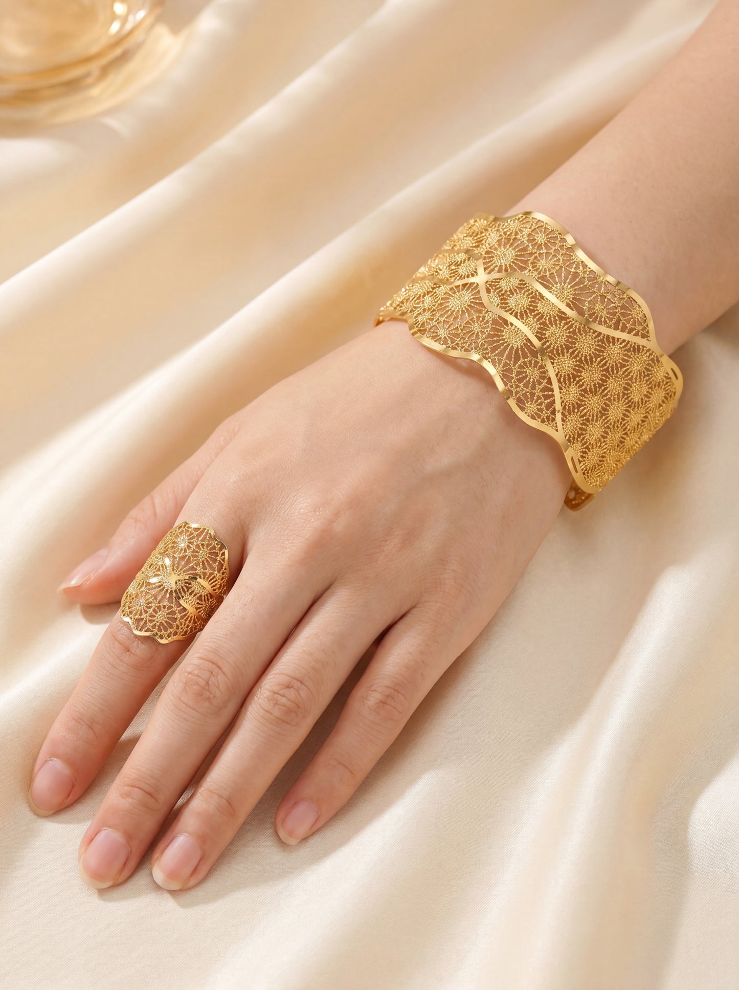 Gold plated Bangle and Ring