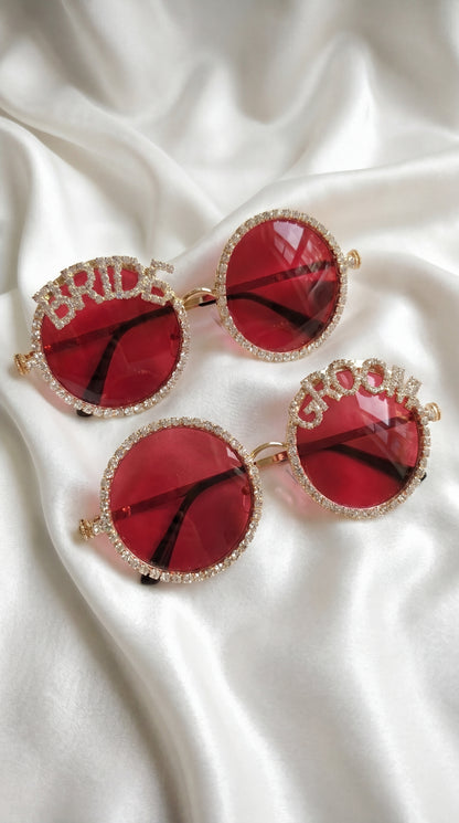 Bride and Groom Glasses - Red beauty